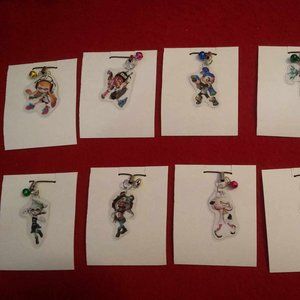 Handmade Laminate Videogame Kids and Squids Splatoon Character Charm Set Of 8!